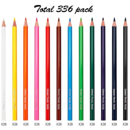 Madisi Colored Pencils Bulk - Pre-Sharpened - 12 Assorted Colors - 336 Bulk pack - Image 3