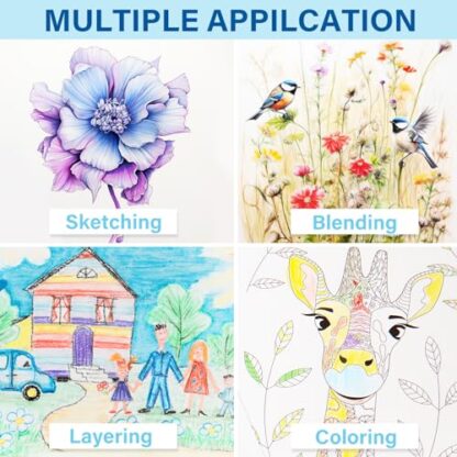 V-Opitos 48 Pack Colored Pencils Set, Pre-sharpened Coloring Pencils for Kids Beginners, Colored Pencils for Adult Coloring Books, Ideal Art Supplies for Sketching, Coloring & Painting - Image 5