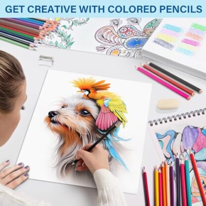 V-Opitos 48 Pack Colored Pencils Set, Pre-sharpened Coloring Pencils for Kids Beginners, Colored Pencils for Adult Coloring Books, Ideal Art Supplies for Sketching, Coloring & Painting - Image 7