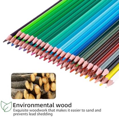 XKDOUS 48 Colored Pencils, Easy Sharpening Colored Pencil Set for Drawing Blending Shading, Gift for Art Beginners - Image 3