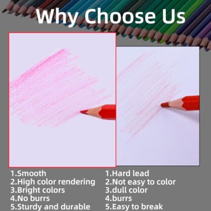 XKDOUS 48 Colored Pencils, Easy Sharpening Colored Pencil Set for Drawing Blending Shading, Gift for Art Beginners - Image 4